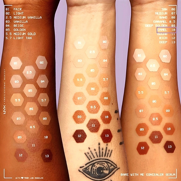 🆓️NYX Bare With Me Concealer in Shade 10 - Camel 7 🆓️🛍FWP🛍🆓️ - Picture 4 of 9